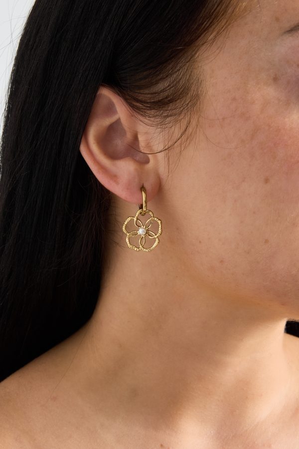 Bloem Druppel Oorbellen 14K Goldplated - Afbeelding 2