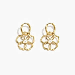 Bloem Druppel Oorbellen 14K Goldplated